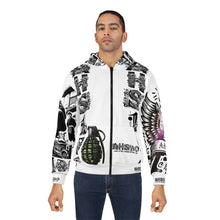 Urban Graphic Zip Hoodie, Streetwear Fashion, Comfortable Layering, Unique Artwork, Gift for Hip-Hop Fans