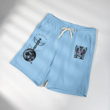 Astrology Crest Fleece Sweat Shorts — 'Mirror' Celestial Graphic