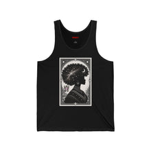 Celestial Afro Silhouette Tank Top — Cosmic Black Woman Art Tank