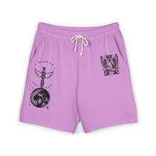 Astrology Crest Fleece Sweat Shorts — 'Mirror' Celestial Graphic