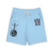 Astrology Crest Fleece Sweat Shorts — 'Mirror' Celestial Graphic