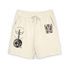 Astrology Crest Fleece Sweat Shorts — 'Mirror' Celestial Graphic