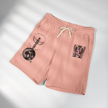 Astrology Crest Fleece Sweat Shorts — 'Mirror' Celestial Graphic
