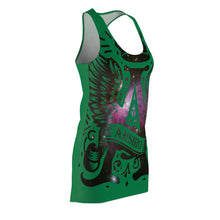Cosmic Winged Racerback Dress for Women, Summer Fashion, Bohemian Style, Festival Clothing, Unique Graphic Dress, Casual Wear