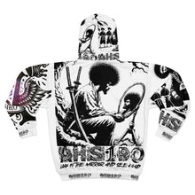 Urban Graphic Zip Hoodie, Streetwear Fashion, Comfortable Layering, Unique Artwork, Gift for Hip-Hop Fans