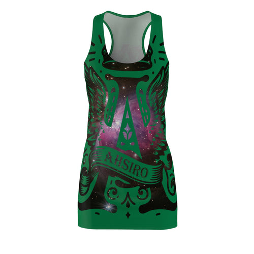 Cosmic Winged Racerback Dress for Women, Summer Fashion, Bohemian Style, Festival Clothing, Unique Graphic Dress, Casual Wear