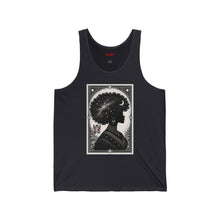 Celestial Afro Silhouette Tank Top — Cosmic Black Woman Art Tank
