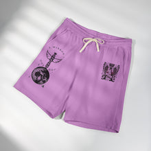 Astrology Crest Fleece Sweat Shorts — 'Mirror' Celestial Graphic