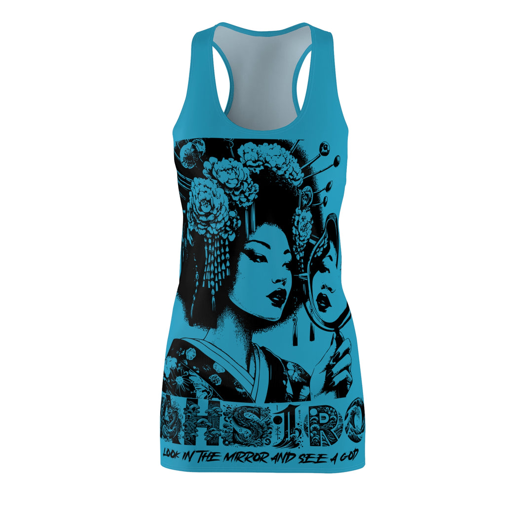 Bold Graphic Racerback Dress for Women, Fashionable Summer Dress, Unique Gifts, Casual Wear, Vibrant Artwork