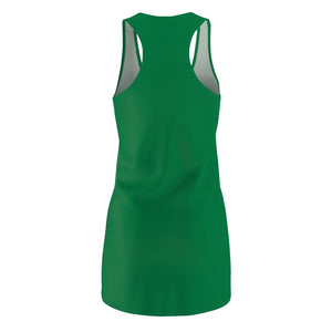 Bold Graphic Racerback Dress - Empowering Women's Wear, Casual Summer Outfit, Gift for Her, Streetwear Style, Motivational Fashion