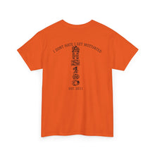 Streetwear Tee — Retro Cartoon Character with 'I Don’t Hate I Get Motivated' Back Print