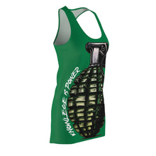 Bold Graphic Racerback Dress - Empowering Women's Wear, Casual Summer Outfit, Gift for Her, Streetwear Style, Motivational Fashion