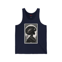 Celestial Afro Silhouette Tank Top — Cosmic Black Woman Art Tank