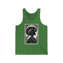 Celestial Afro Silhouette Tank Top — Cosmic Black Woman Art Tank
