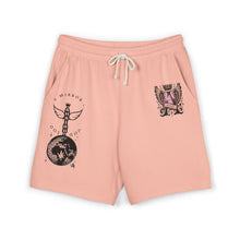 Astrology Crest Fleece Sweat Shorts — 'Mirror' Celestial Graphic