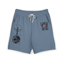 Astrology Crest Fleece Sweat Shorts — 'Mirror' Celestial Graphic