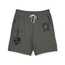 Astrology Crest Fleece Sweat Shorts — 'Mirror' Celestial Graphic