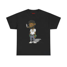 Streetwear Tee — Retro Cartoon Character with 'I Don’t Hate I Get Motivated' Back Print