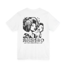 Stylish Unisex Graphic Tee - AHSIRO with Wings and Geisha Art, Trendy Gift for Her, Casual Wear, Street Style, Unique Fashion